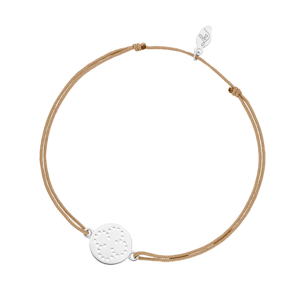 Glcksbndchen Disc CLOVER, Silber, Beige