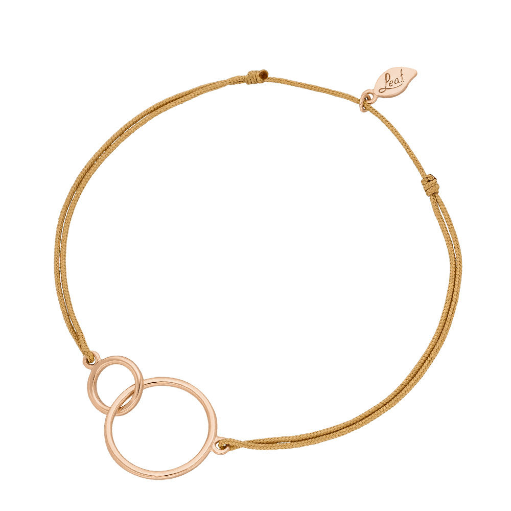 Glcksbndchen Eternity Circle, 18 K Rosegold vergoldet, Beige