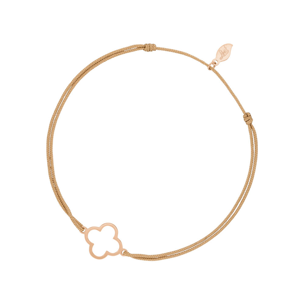 Glcksbndchen GENTLE CLOVER, 14 K Rosegold, Beige