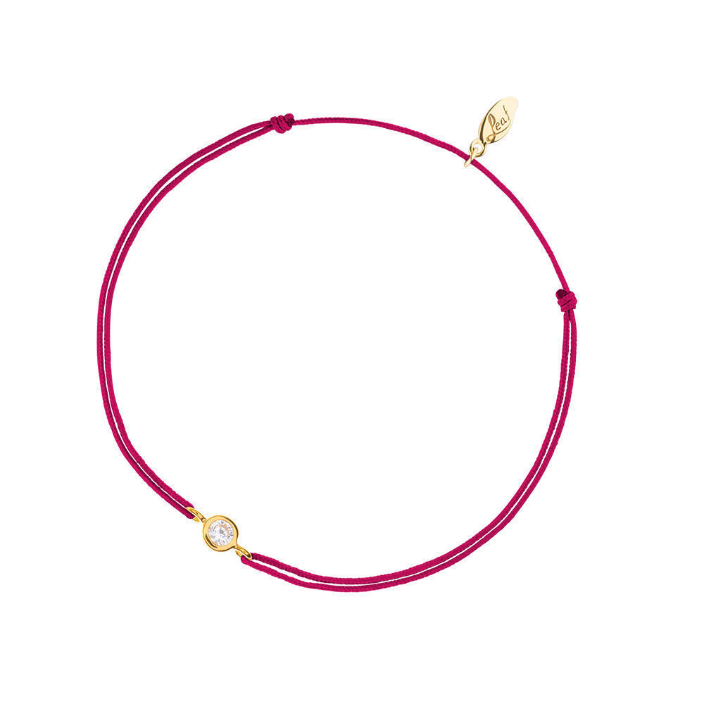 Glcksbndchen Pure, 18 K Gelbgold vergoldet, Fuchsia