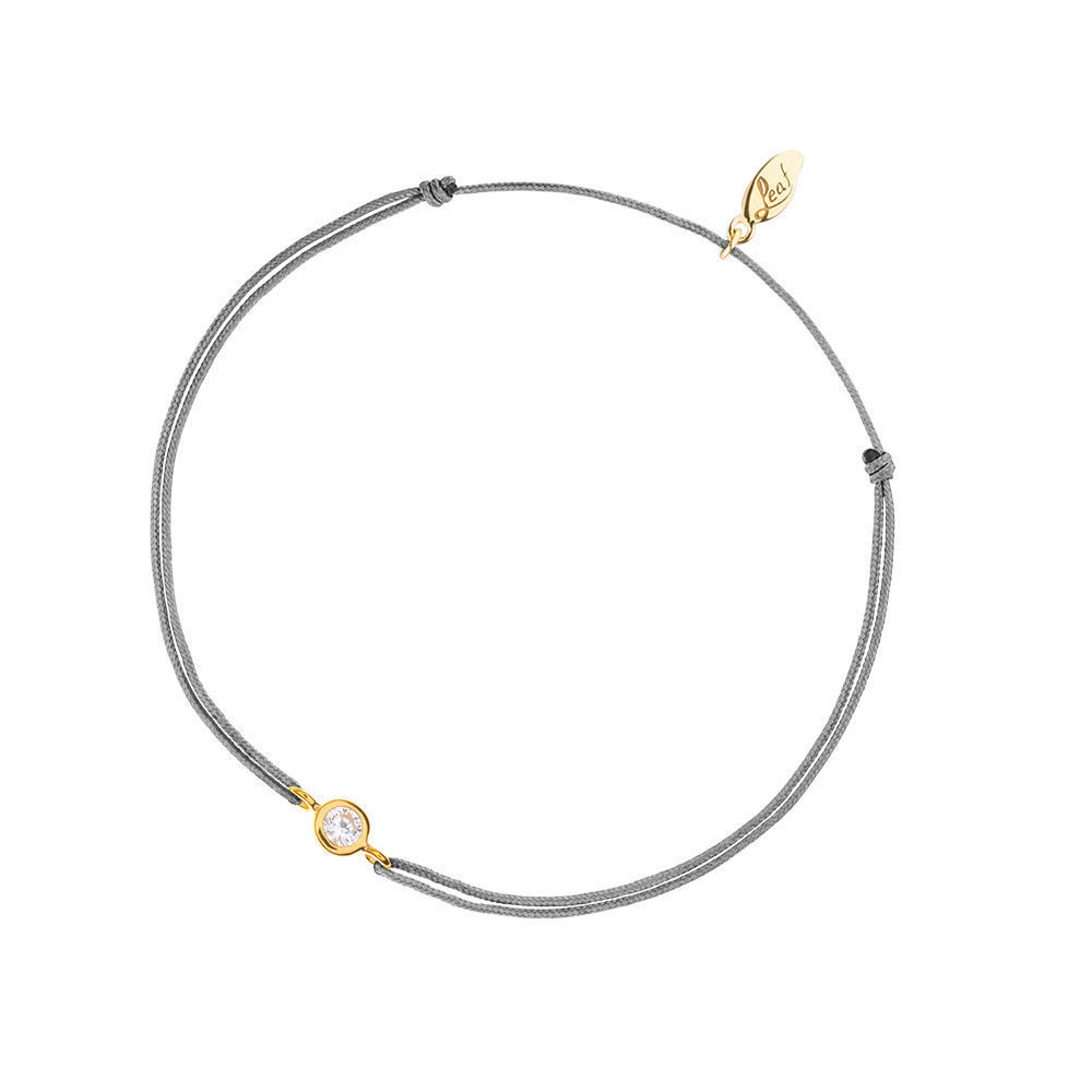 Glcksbndchen Pure, 18 K Gelbgold vergoldet, Grau