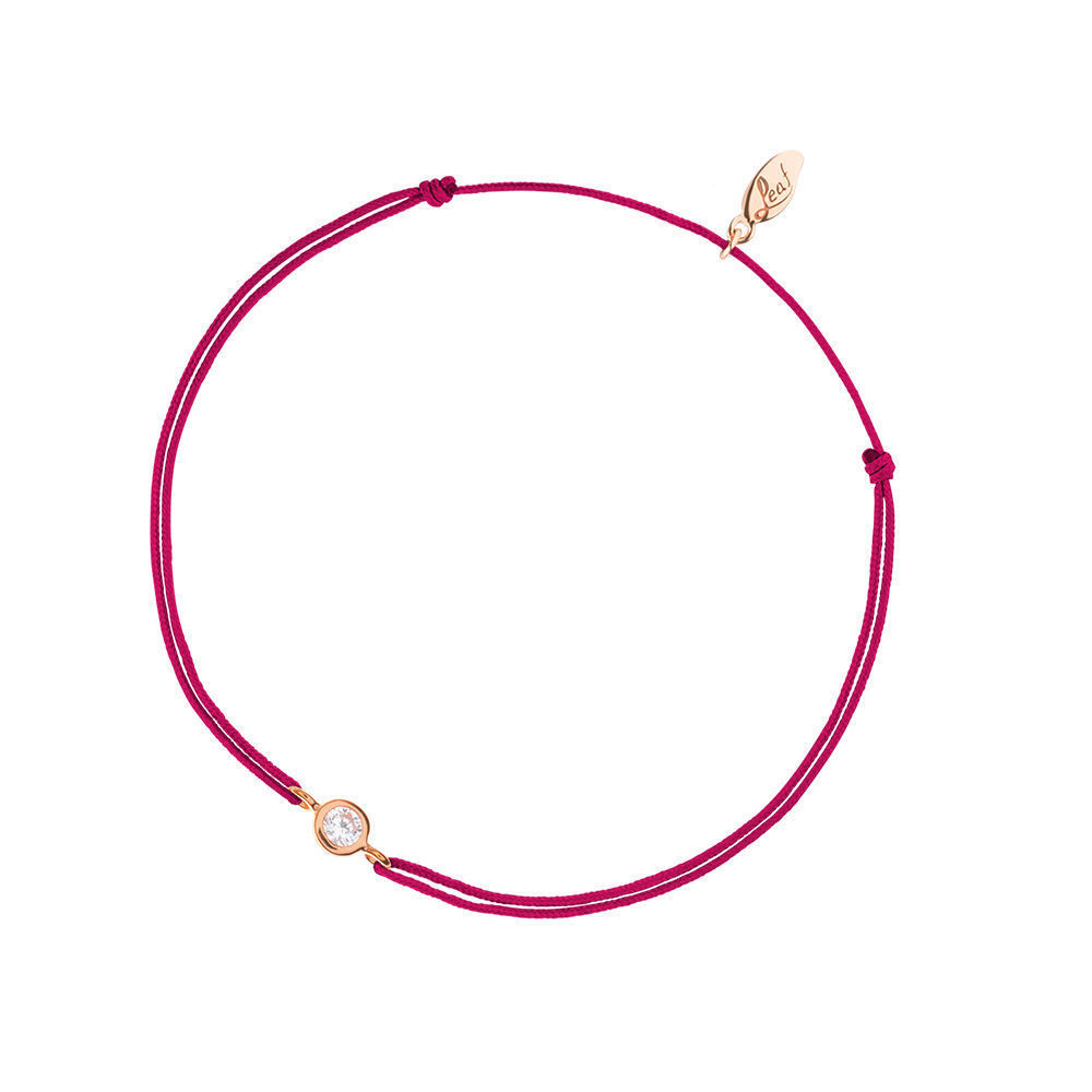 Gl�cksb�ndchen Pure, 18 K Rosegold vergoldet, Fuchsia