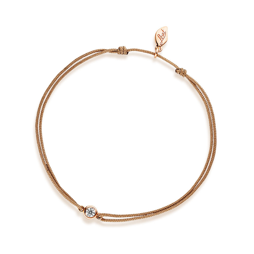 Glcksbndchen my first diamond, 14K Rosegold, Beige