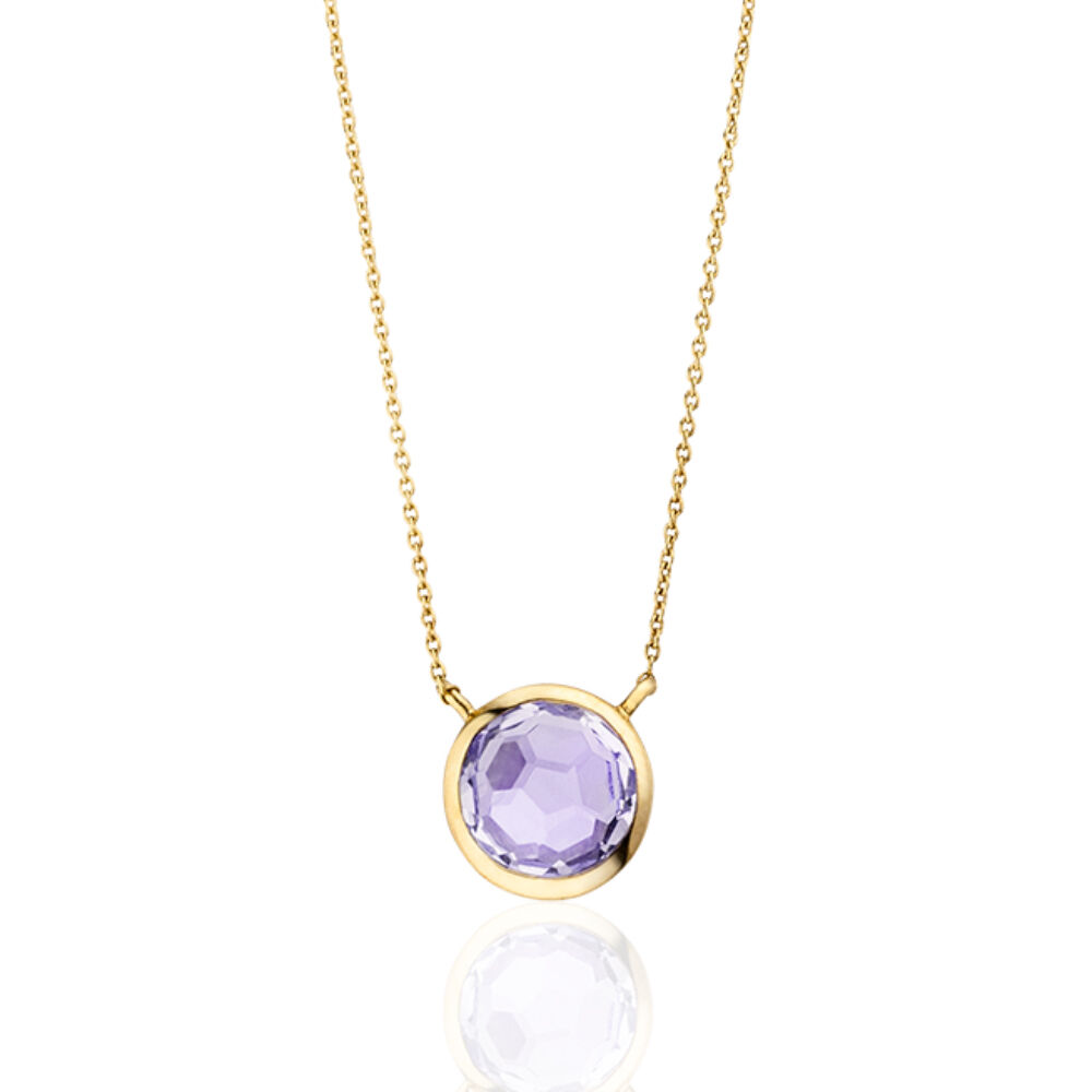 Halskette Amethyst, 14 Karat Gelbgold