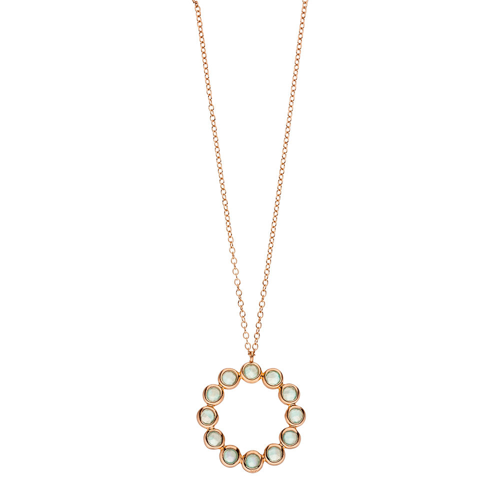 Halskette Bohemian, 18 Karat Rosegold vergoldet, Aqua Calzedon
