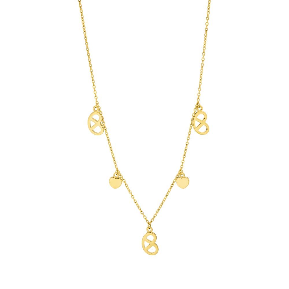 Halskette Brezn Charm, 18 Karat Gelbgold vergoldet