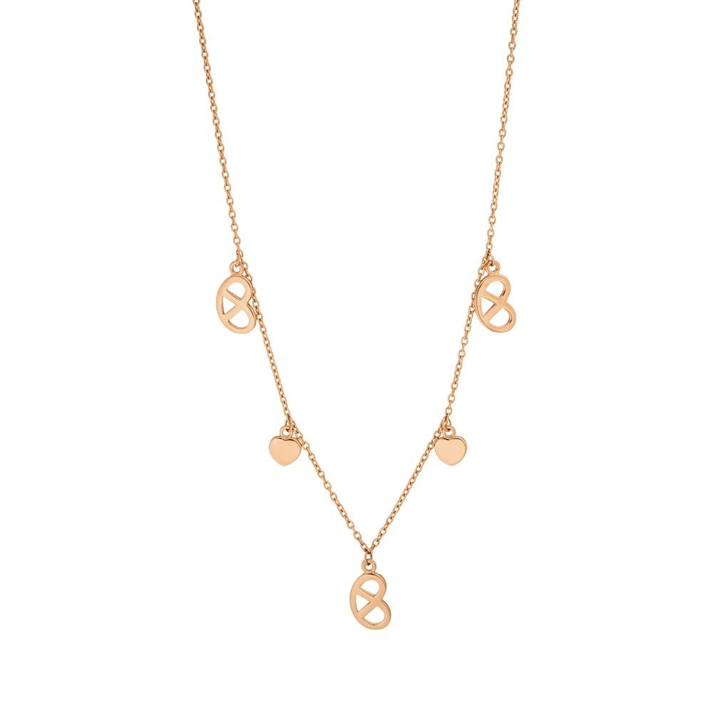 Halskette Brezn Charm, 18 Karat Rosegold vergoldet
