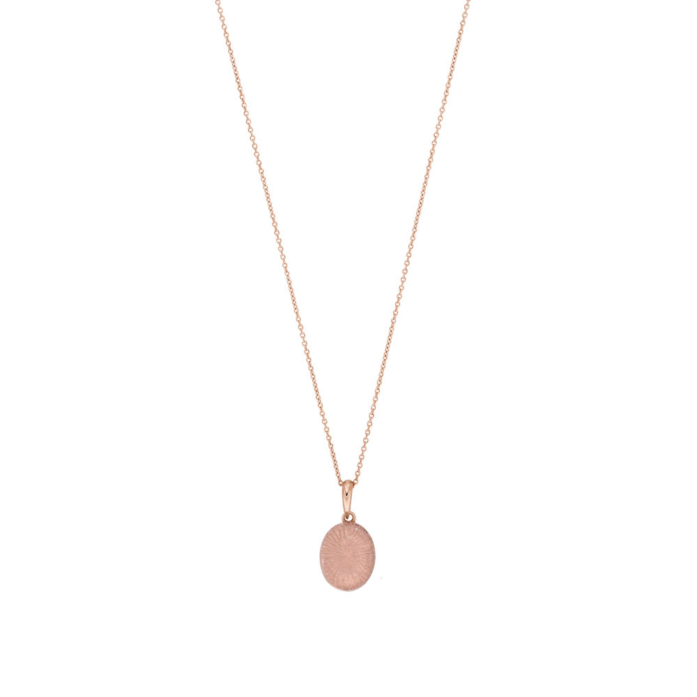 Halskette Cabochon II, 14 K Rosegold, Rosenquarz