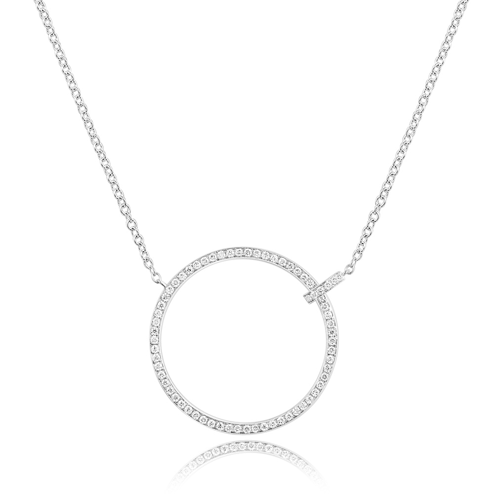 Halskette Circle Gro mit Diamanten, 18 K Weigold