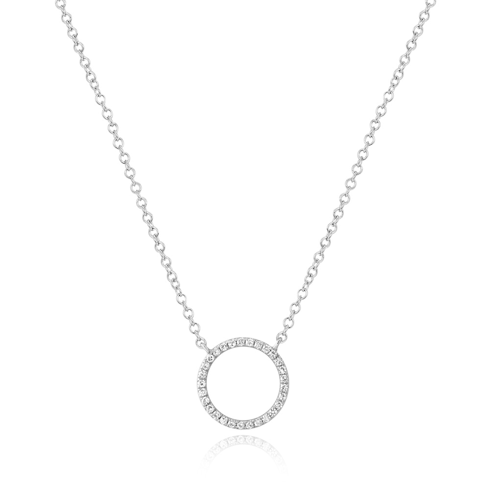 Halskette Circle mit Diamanten, 18 K Weissgold