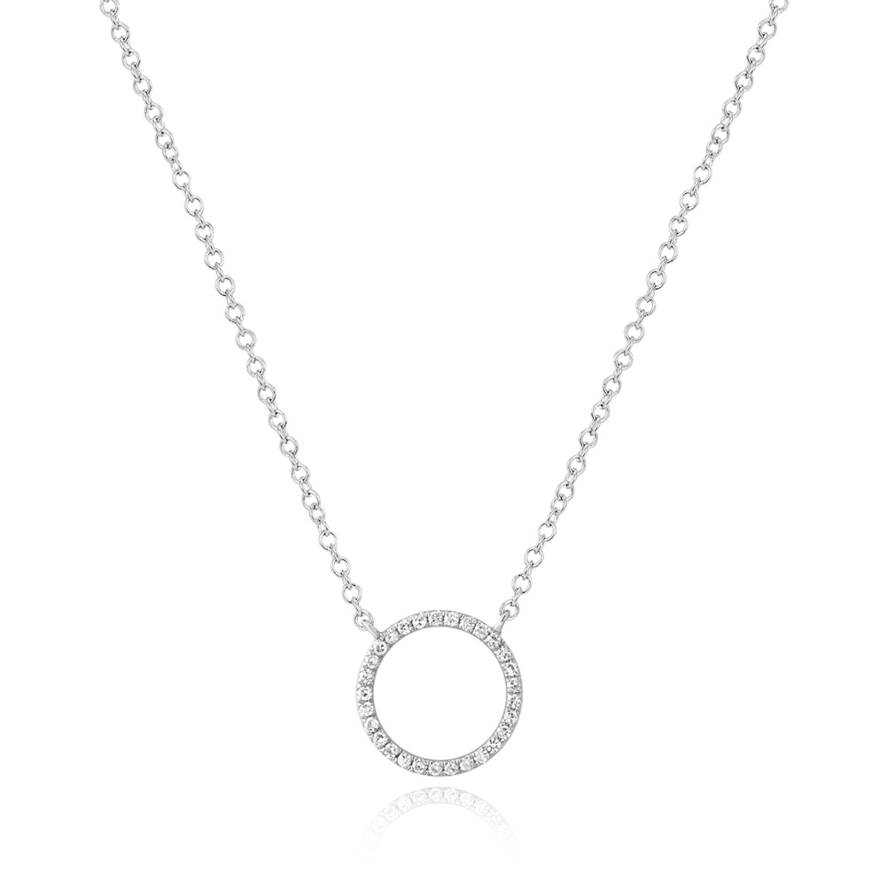 Halskette Circle mit Diamanten, 18 Karat Weigold