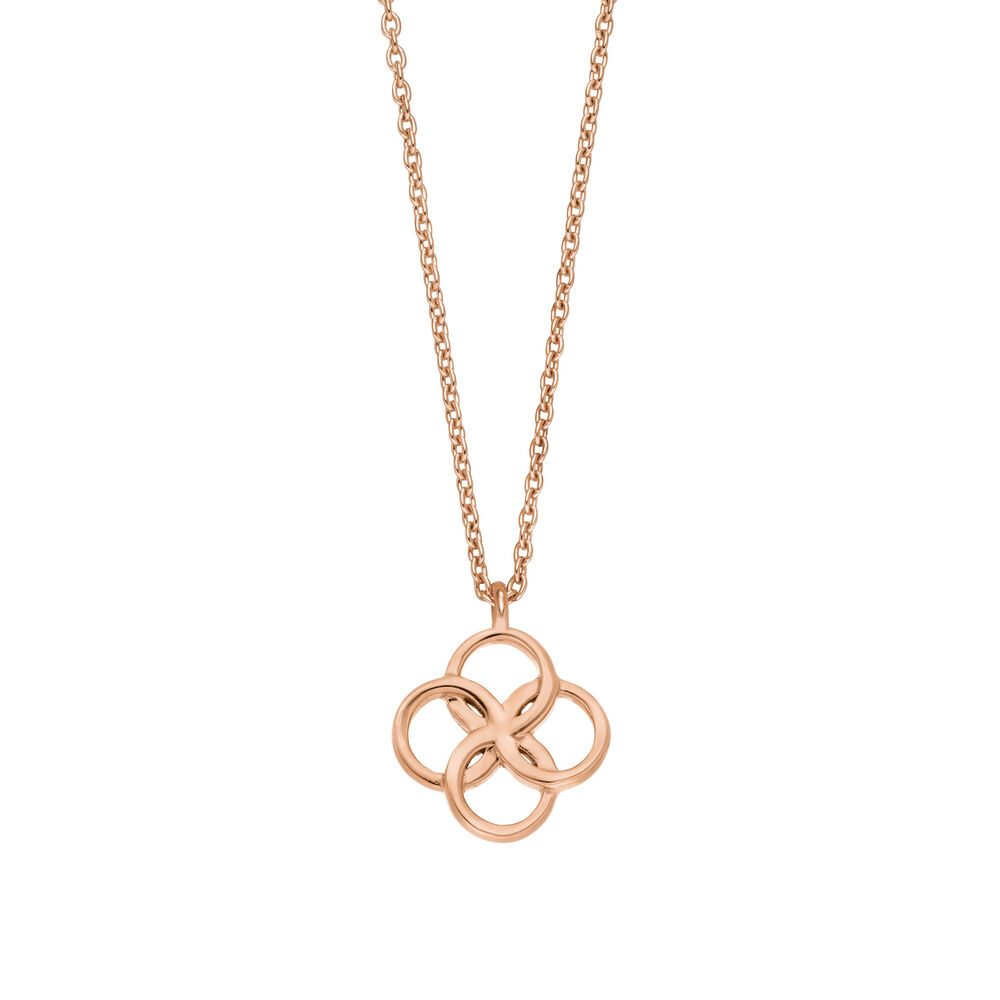 Halskette Clover Charm, 18 Karat Rosegold vergoldet