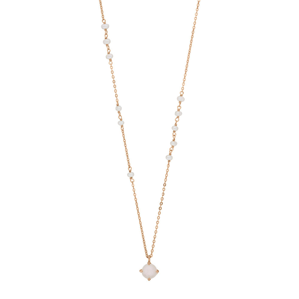 Halskette Flying Pearls, 18 K Rosegold vergoldet