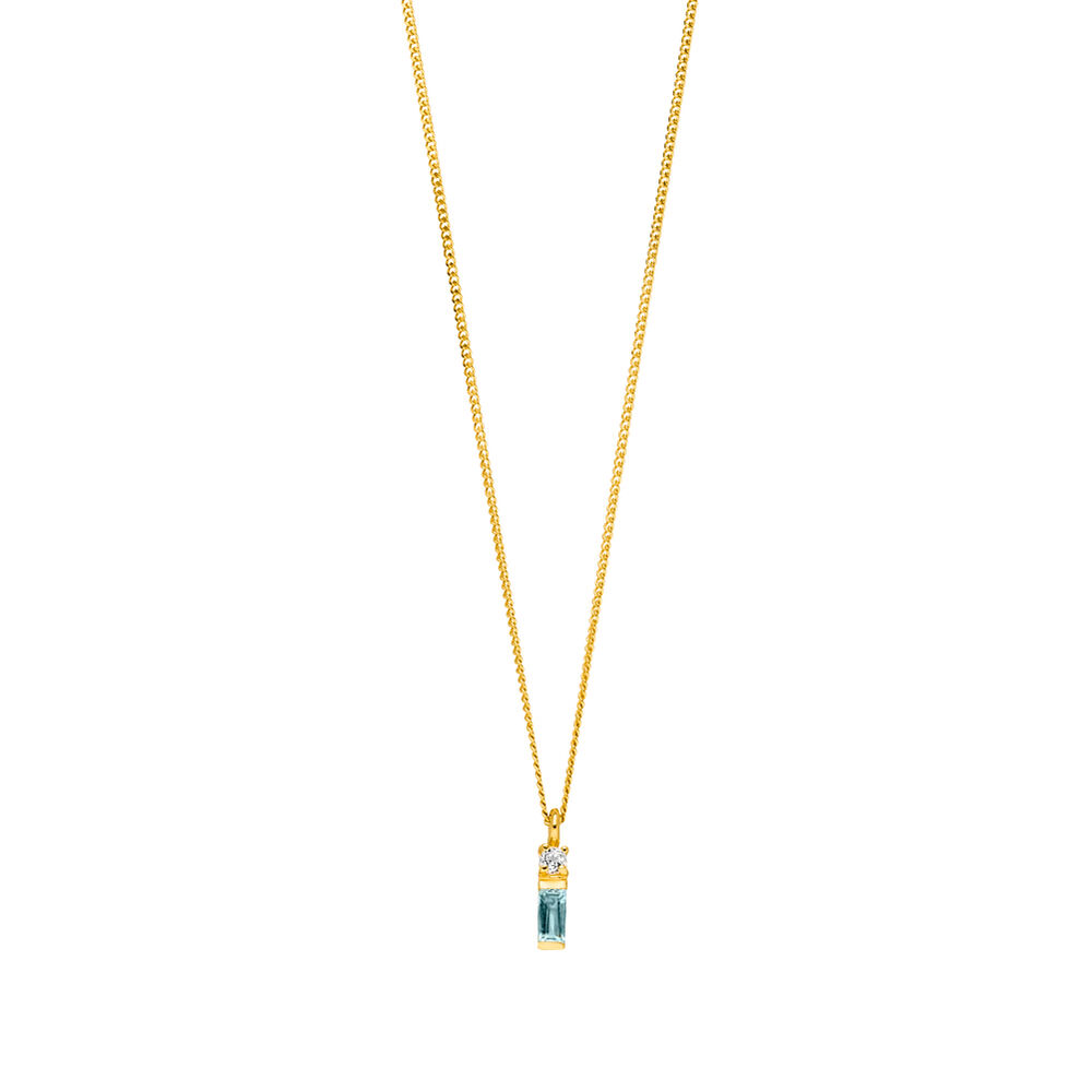Halskette Glamour, Blue/White Topas, 18 Karat Gelbgold vergoldet