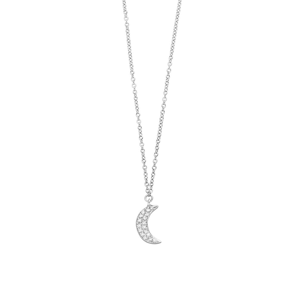 Halskette Halbmond, 18 Karat Wei�gold