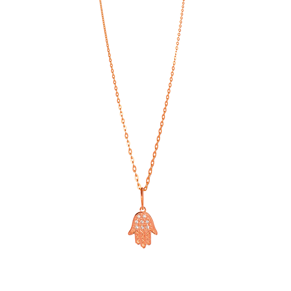 Halskette Hand Der Fatima Rosegold Vergoldet
