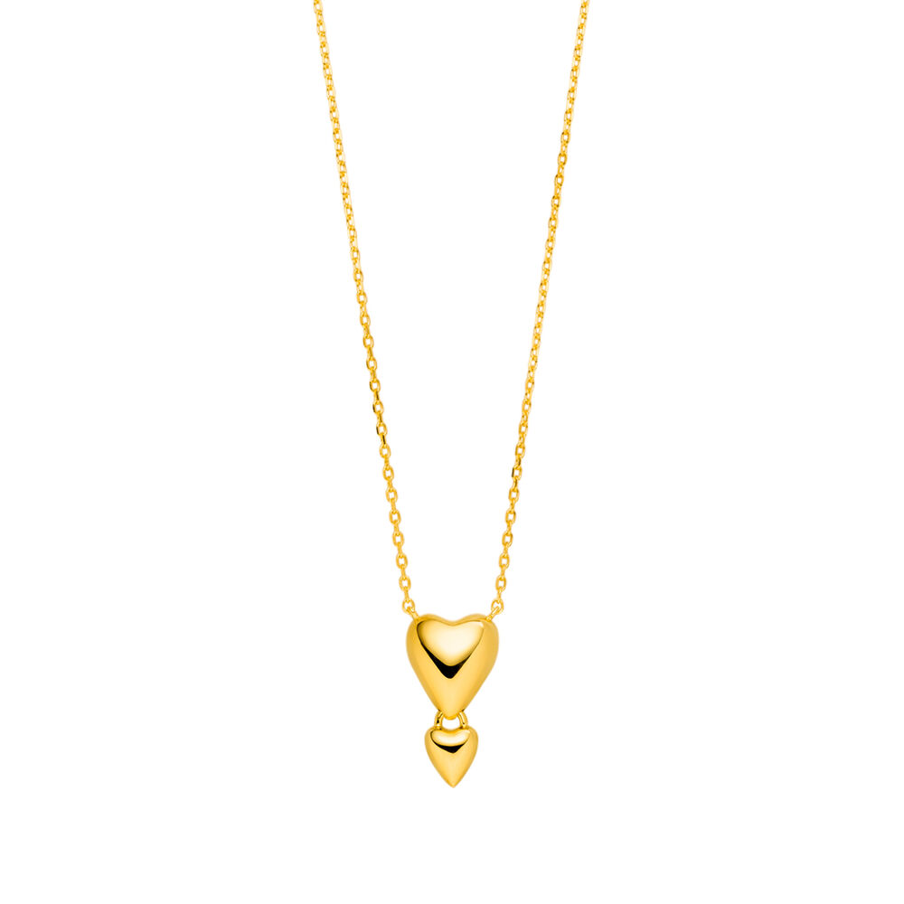 Halskette Heart Drops, 18 Karat Gelbgold vergoldet