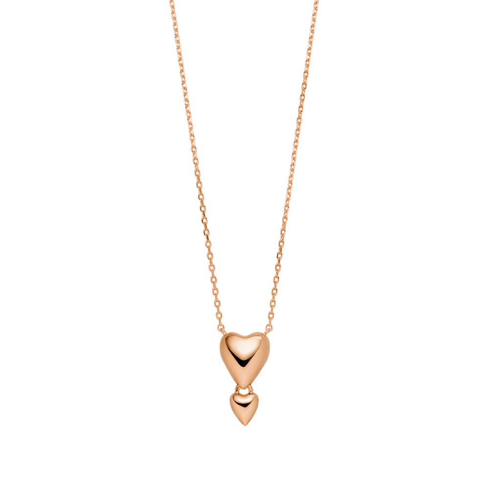 Halskette Heart Drops, 18 Karat Rosegold vergoldet