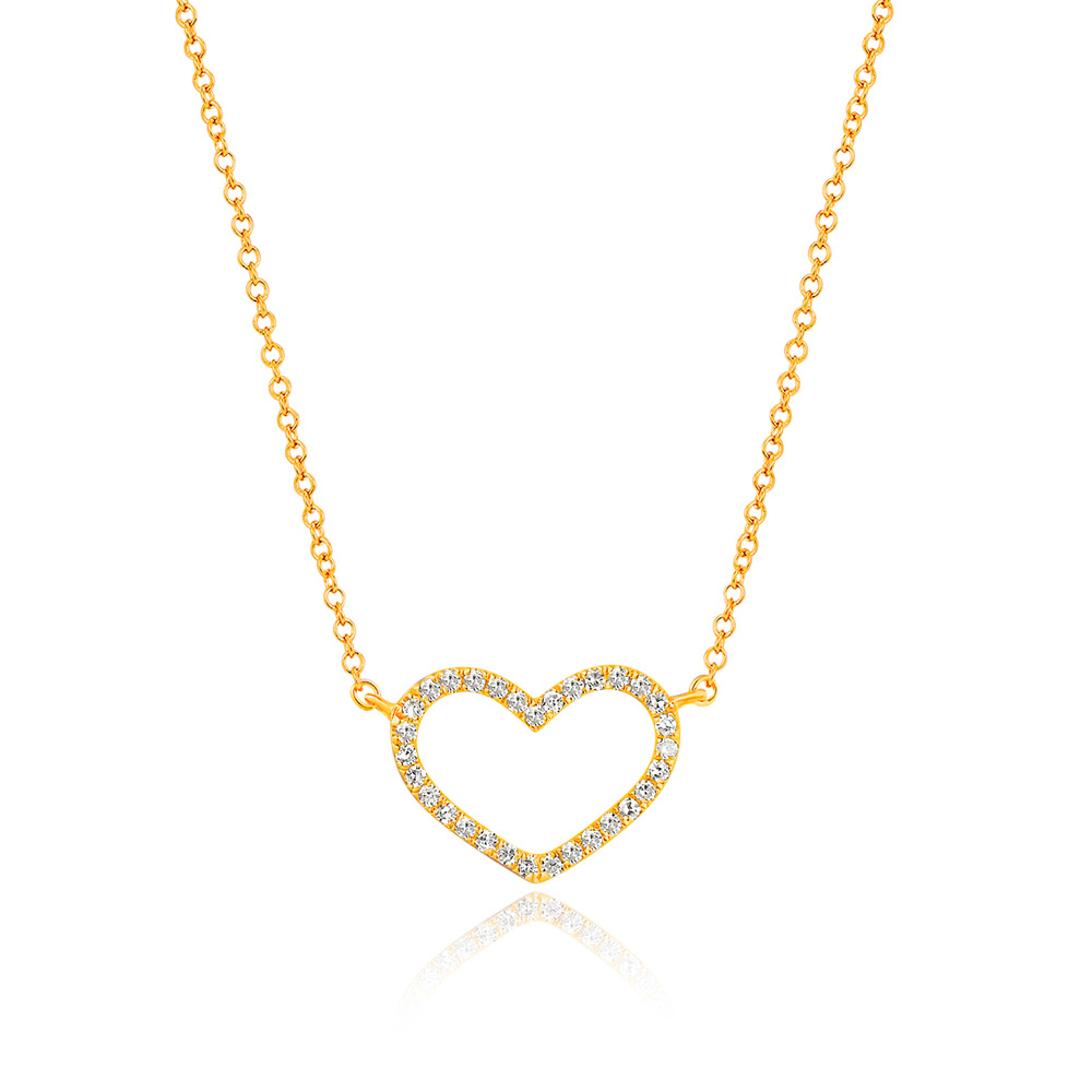 Halskette Heart mit Diamanten, 18 Karat Gelbgold