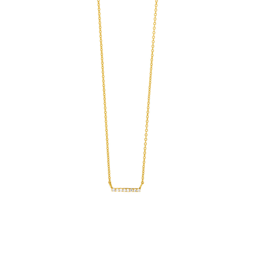 Halskette Horizontal Bar, Diamant, 14 K Gelbgold