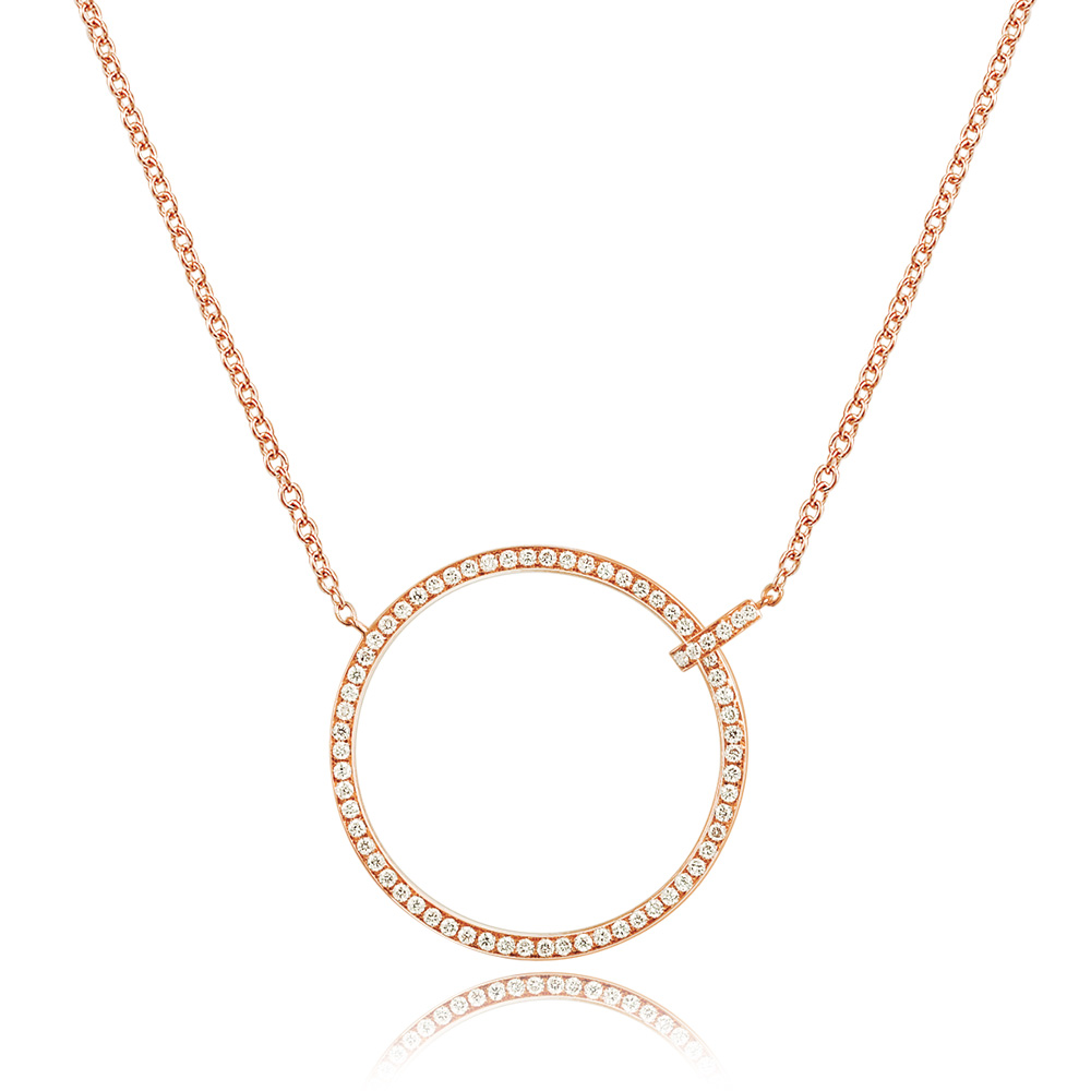 Halskette Circle Gro mit Diamanten, 18 K Rosegold