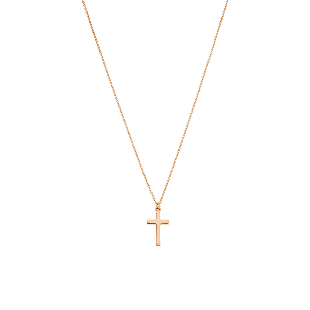 Halskette Kreuz, 14 K Rosegold