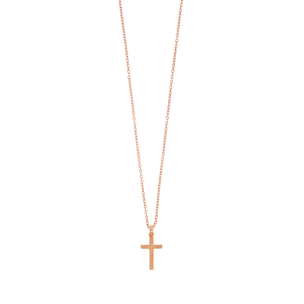 Halskette Kreuz, 18 Karat Rosegold vergoldet