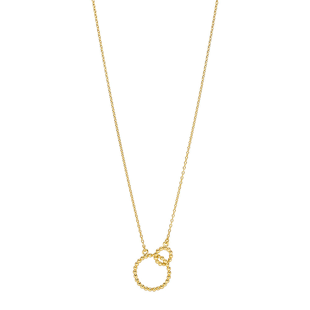 Halskette Kugelring double, 45cm, 18 Karat Gelbgold vergoldet