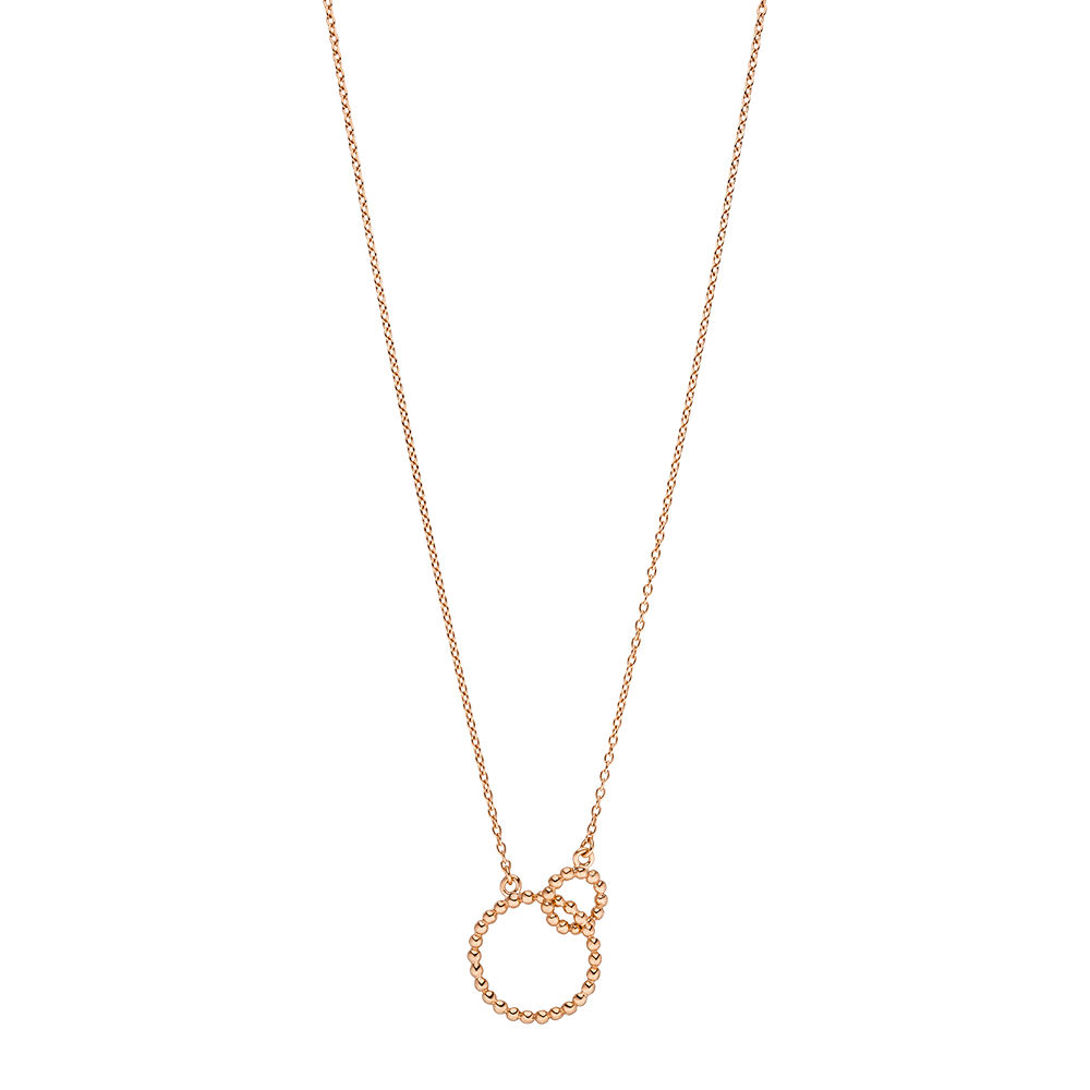 Halskette Kugelring double, 45cm, 18 Karat Rosegold vergoldet