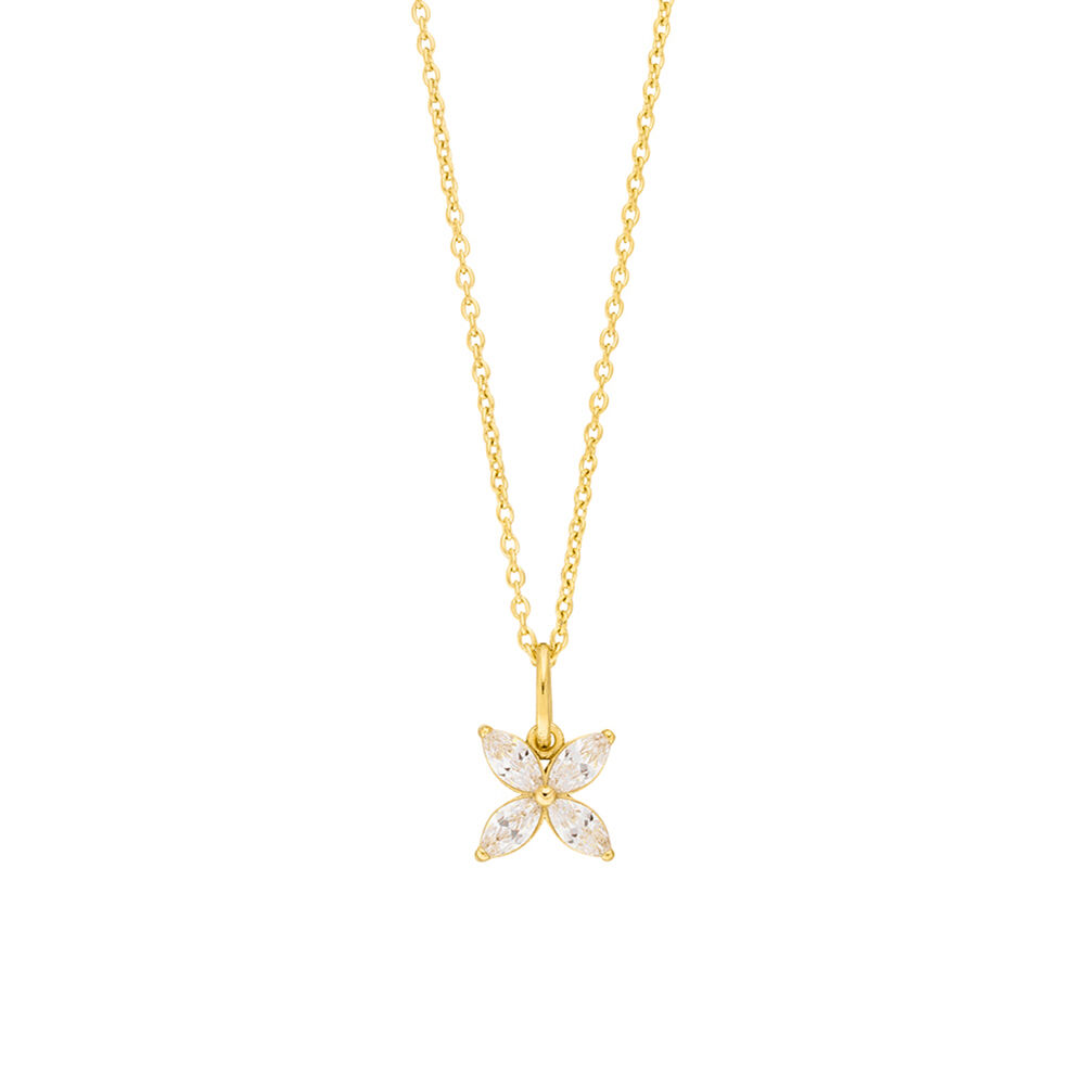 Halskette Leaf Flower, 18 Karat Gelbgold