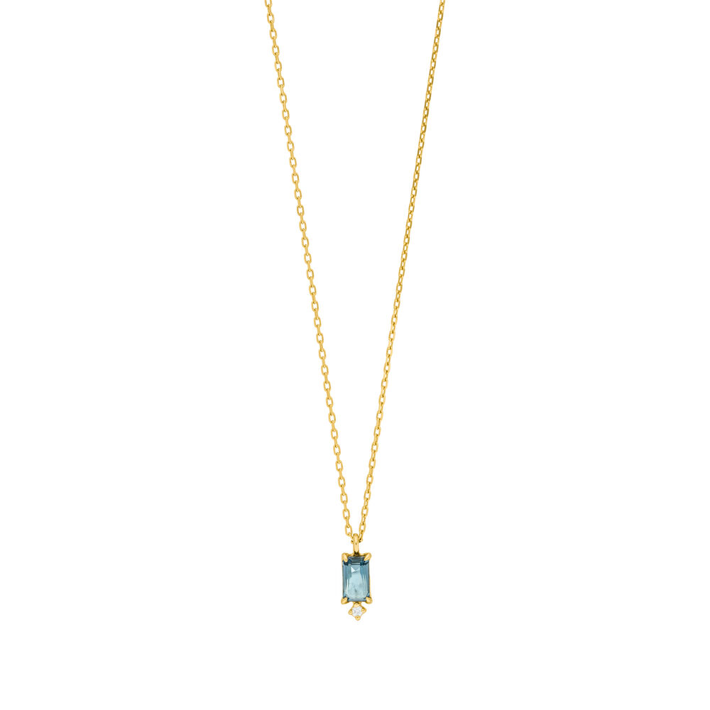 Halskette London Blue Topas, 14K Gelbgold