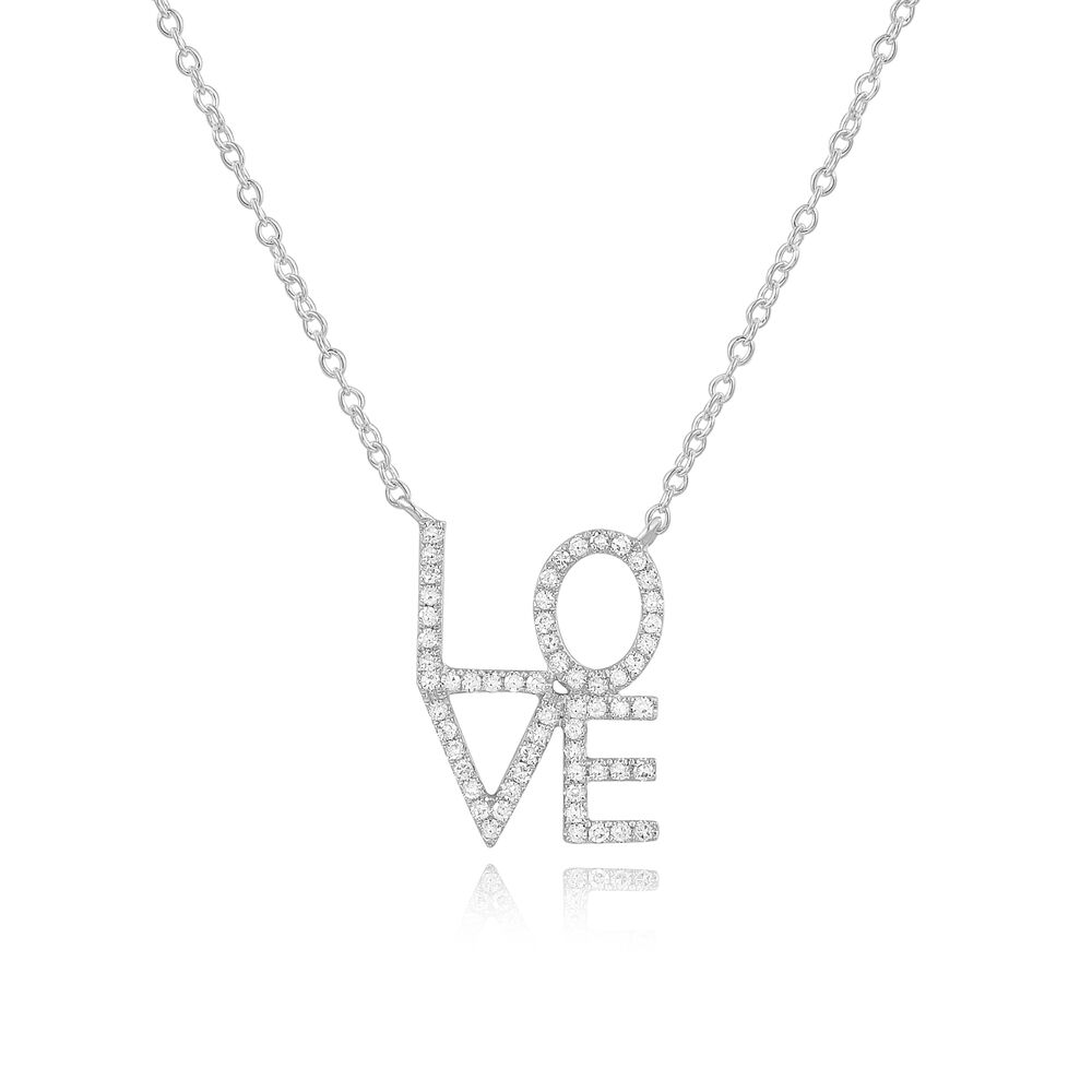 Halskette Love mit Diamanten, 18 Karat Weigold