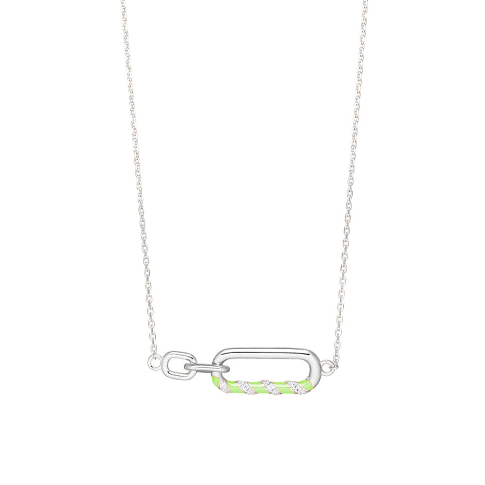 Halskette NEON TWIST, 925 Sterlingsilber, Grn