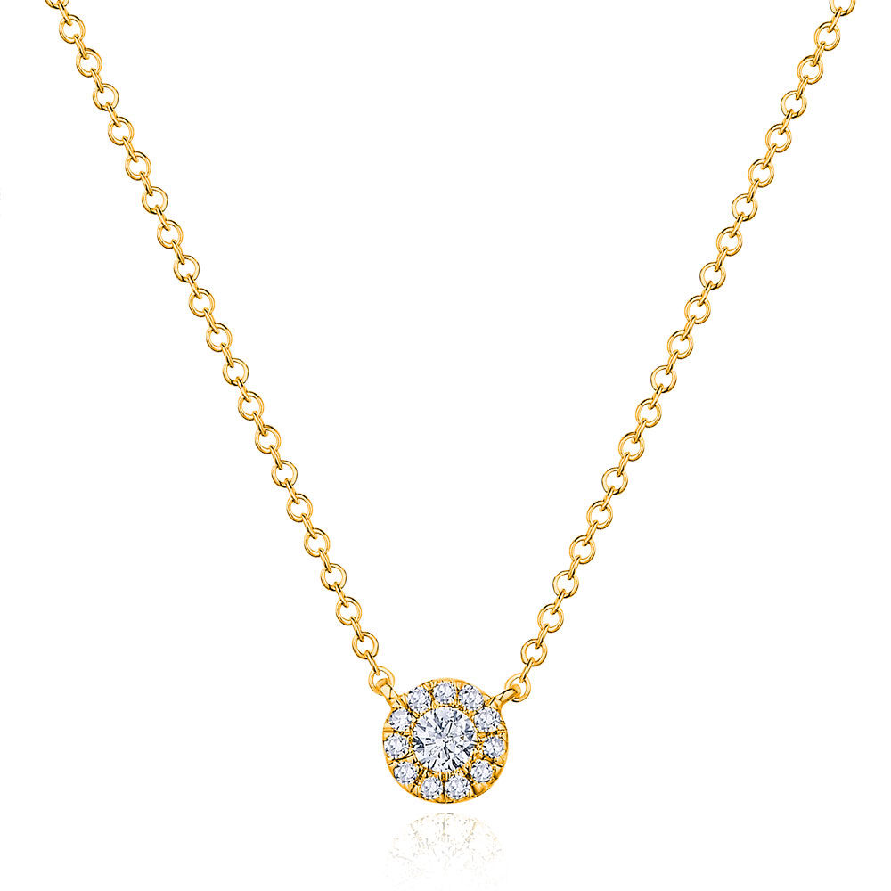 Halskette Pavé II mit Diamanten, 18 K Gelbgold