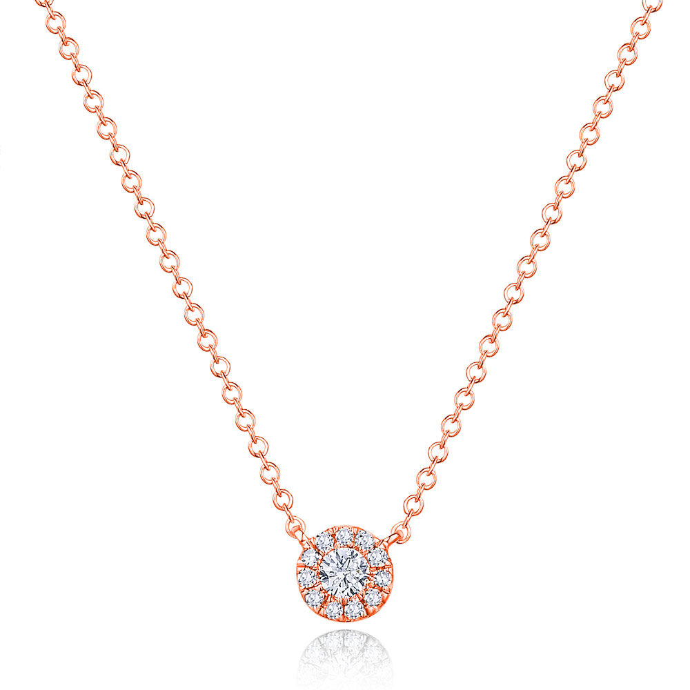 Halskette Pav II mit Diamanten, 18 K Rosegold