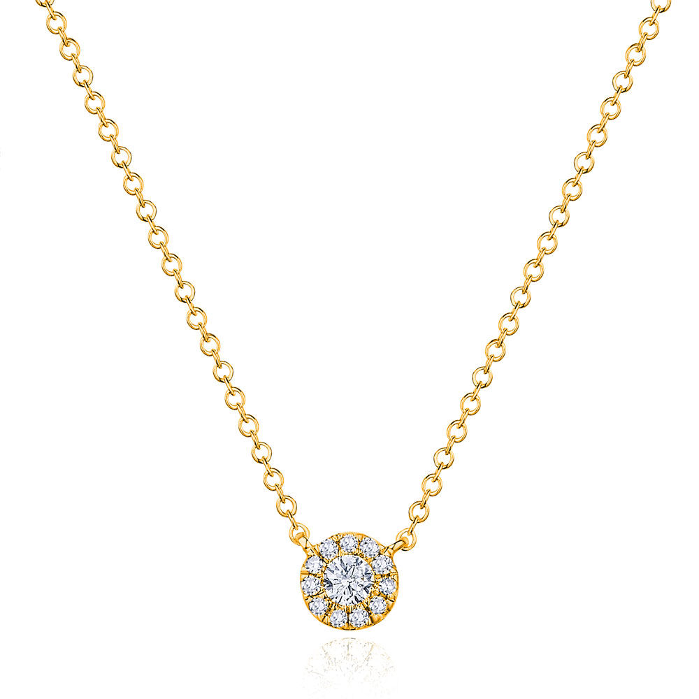 Halskette Pav II mit Diamanten, 18 Karat Gelbgold