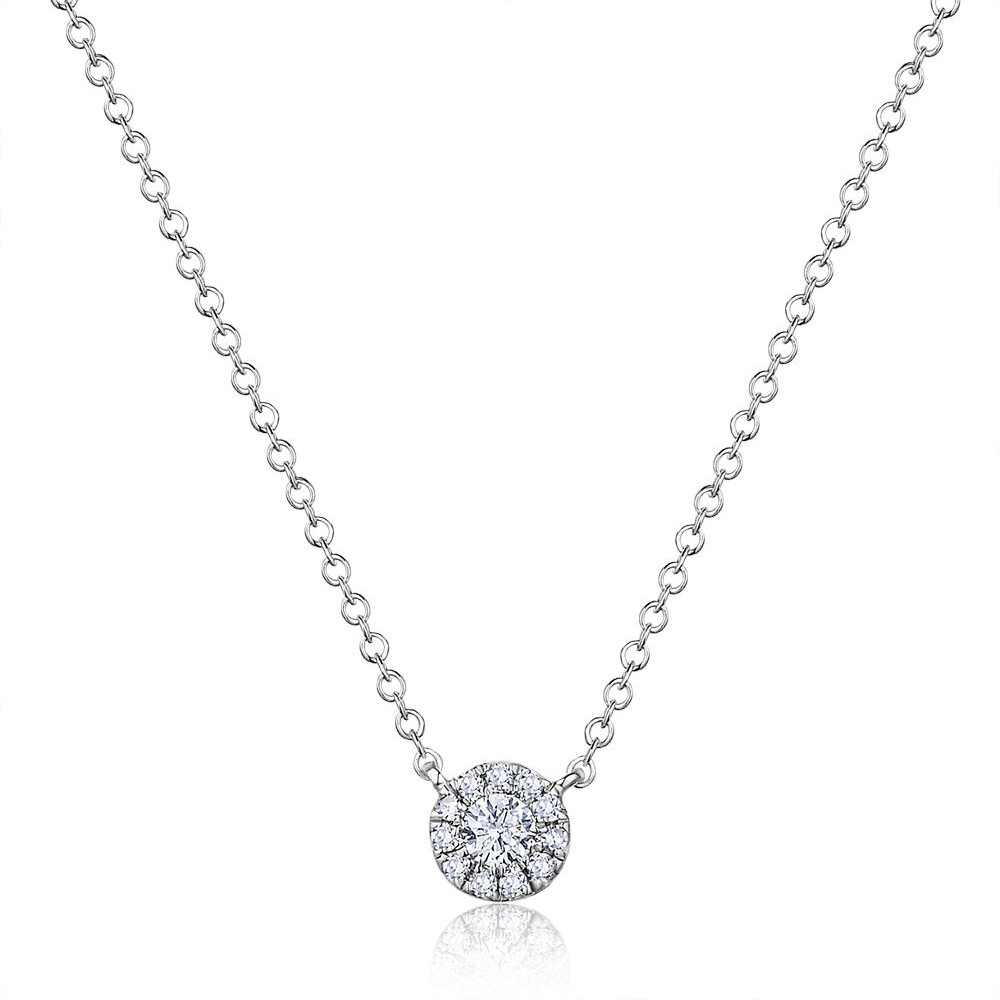Halskette Pav II mit Diamanten, 18 Karat Weigold