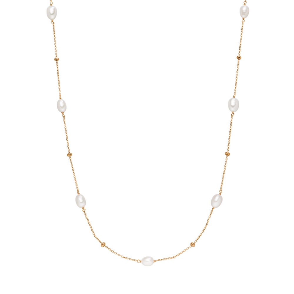 Halskette Perlen Basic, 18 K Rosegold vergoldet