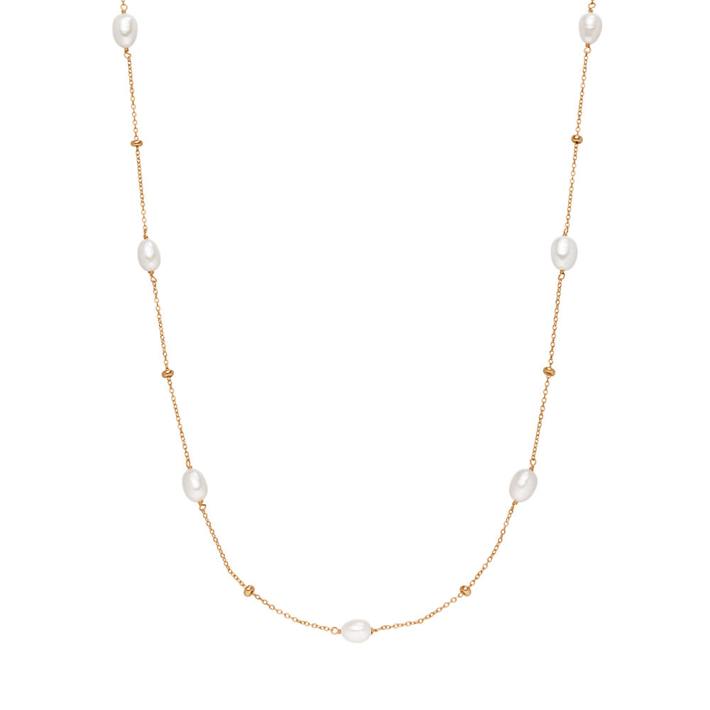 Halskette Perlen Basic, 18 Karat Rosegold vergoldet