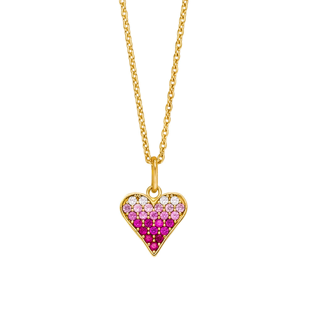 Halskette Pink Valentine, 18 Karat Gelbgold vergoldet