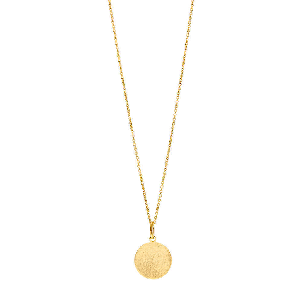 Halskette Plttchen 14mm, 50cm lang, 18 Karat Gelbgold vergoldet