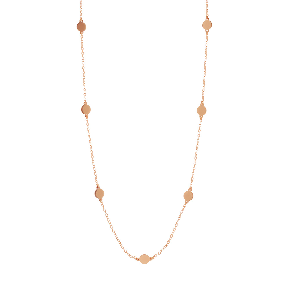 Halskette Plättchen, kurz, Rosegold vergoldet - Leaf Jewelry