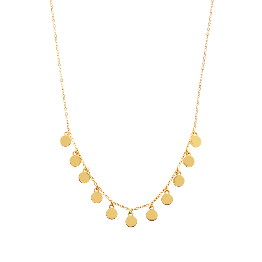 Halskette Platelet, 18 Karat Gelbgold vergoldet