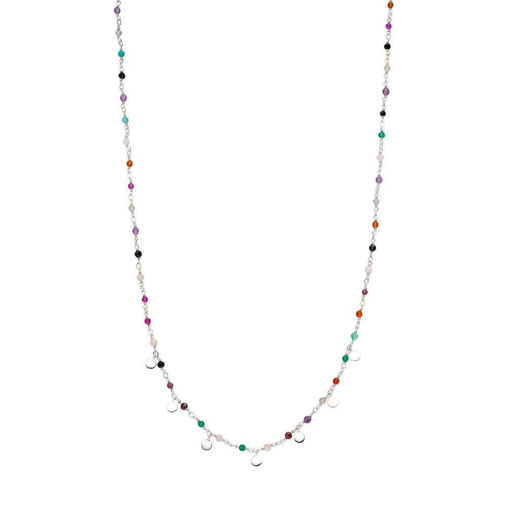 Halskette Rainbow, 925 Sterlingsilber, Multi Gems