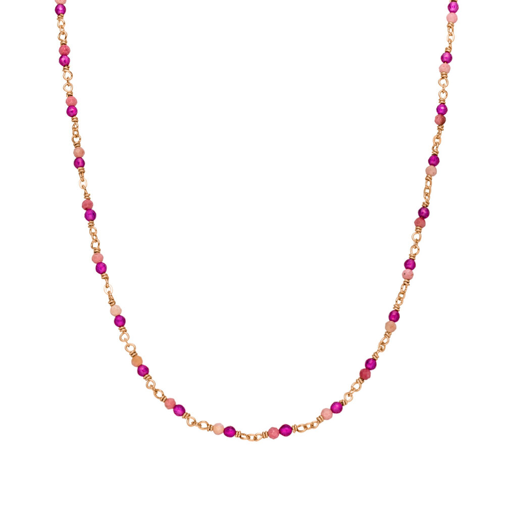 Halskette Rubin, 18 Karat Rosegold vergoldet