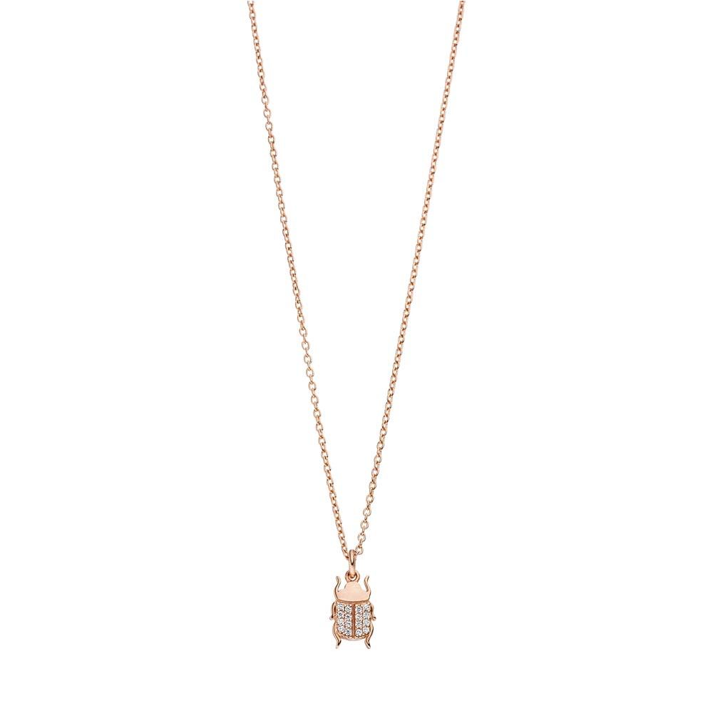 Halskette Skarabus, 45cm, 18 Karat Rosegold vergoldet