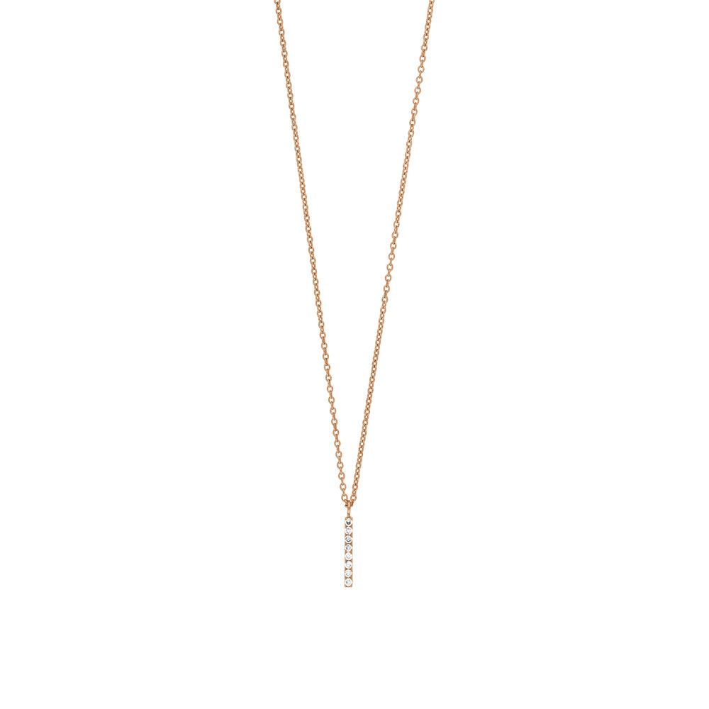 Halskette Small Bar, Diamant, 14 K Rosegold