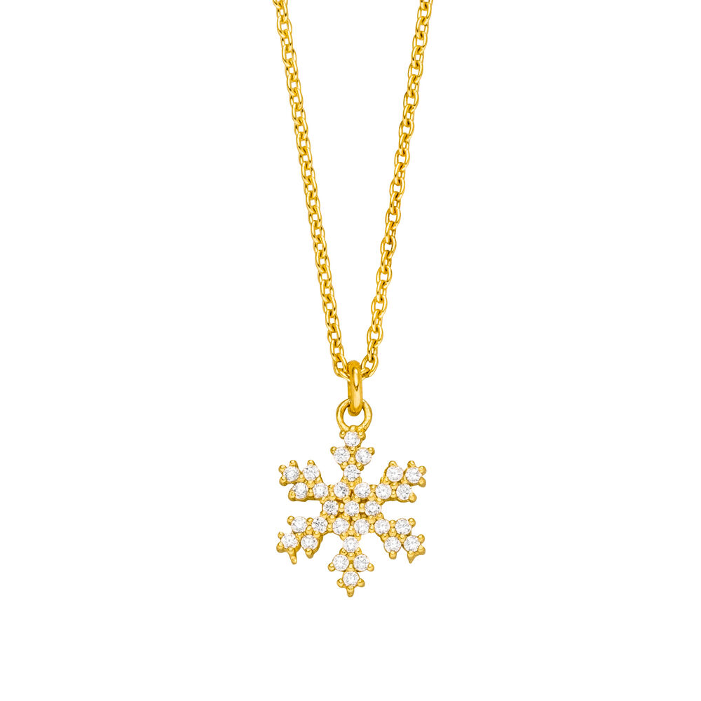 Halskette Snowflake, 18 K Gelbgold vergoldet