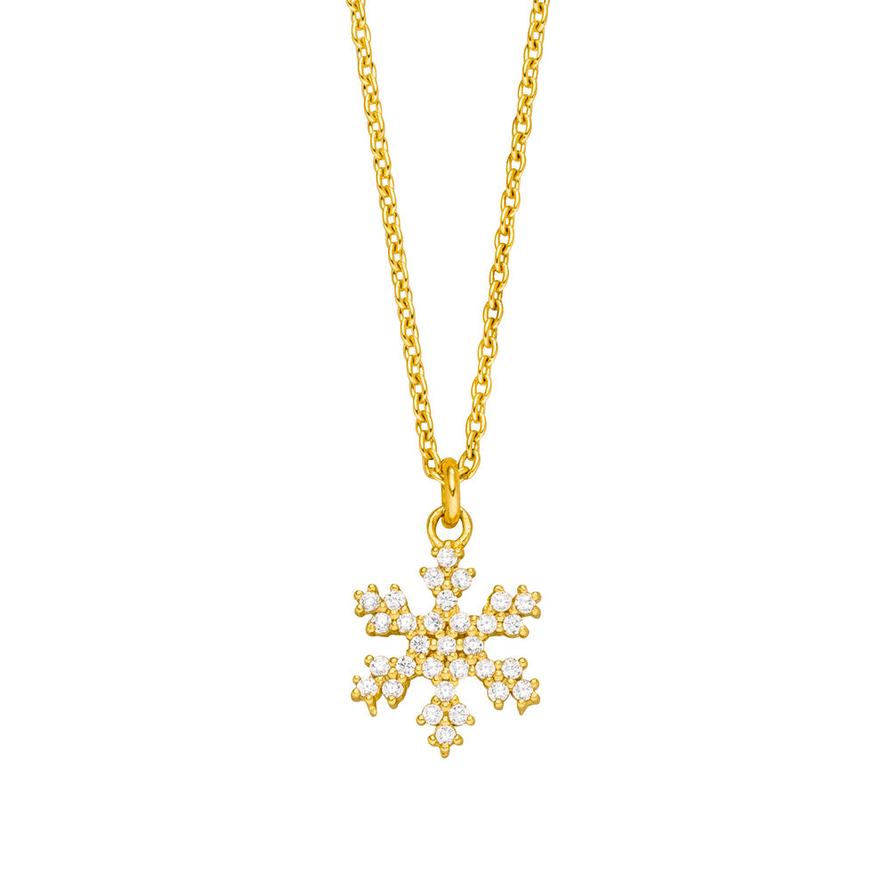 Halskette Snowflake, 18 Karat Gelbgold vergoldet