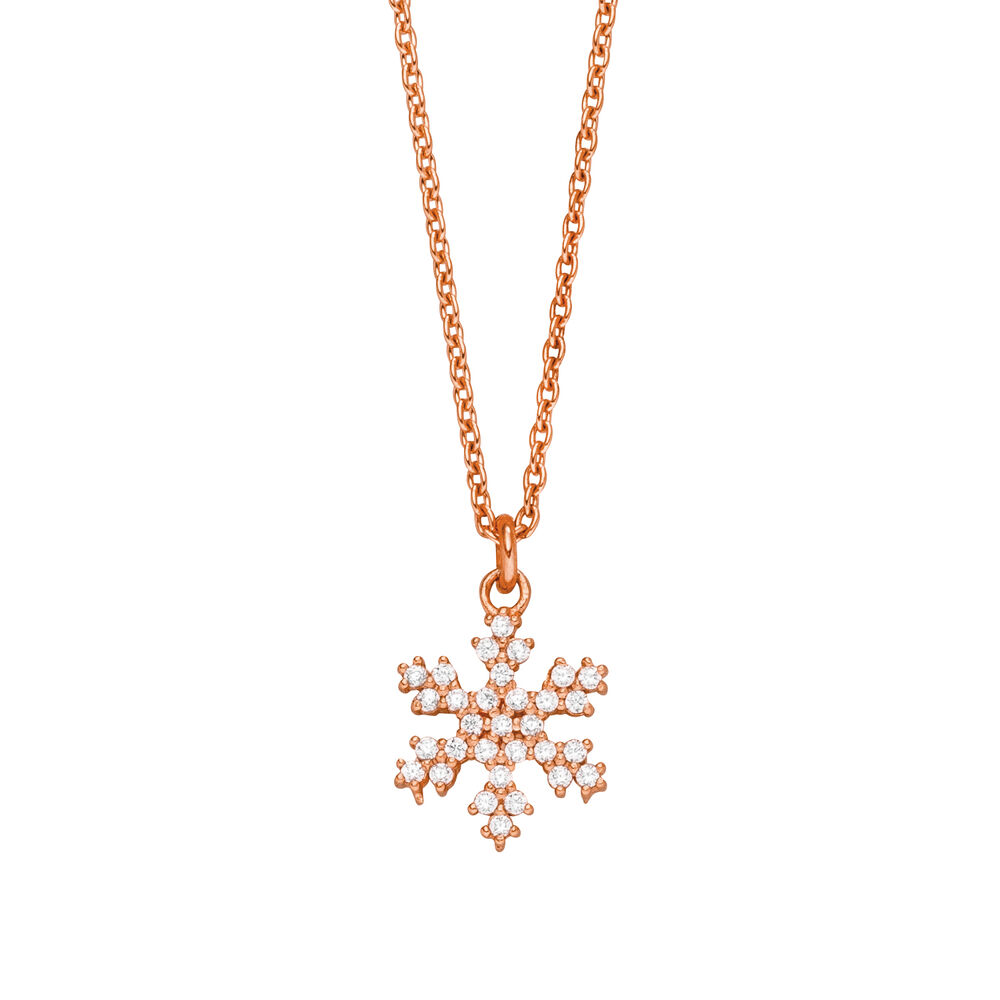 Halskette Snowflake, 18 Karat Rosegold vergoldet